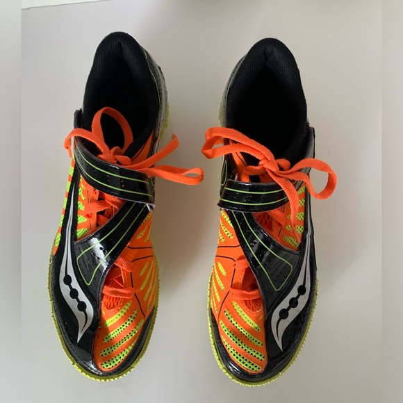 Saucony High Jumping Spikes Men 7.5/Women 9 Uplift Shoe Orange Black Wrench Tool main image 12